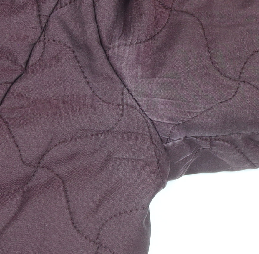 Viyella Women's Brown Quilted Long Coat Size 10 Polyester Blend