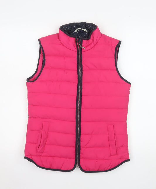 Tu Women’s Pink Puffer Waistcoat Size 8 Quilted Sleeveless Bodywarmer
