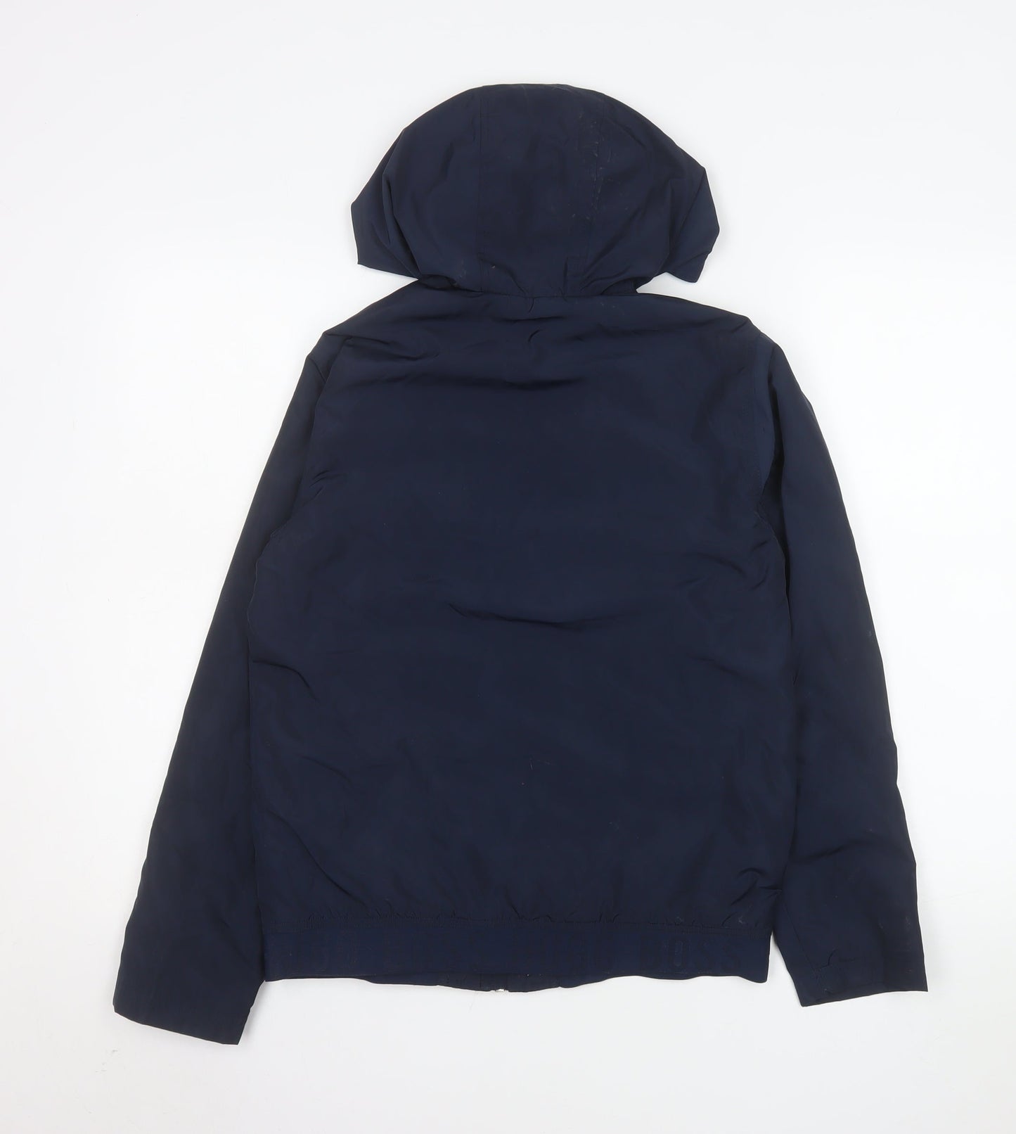 Hugo Boss Boys Blue Hooded Windbreaker Jacket 12 Years Polyester Full Zip