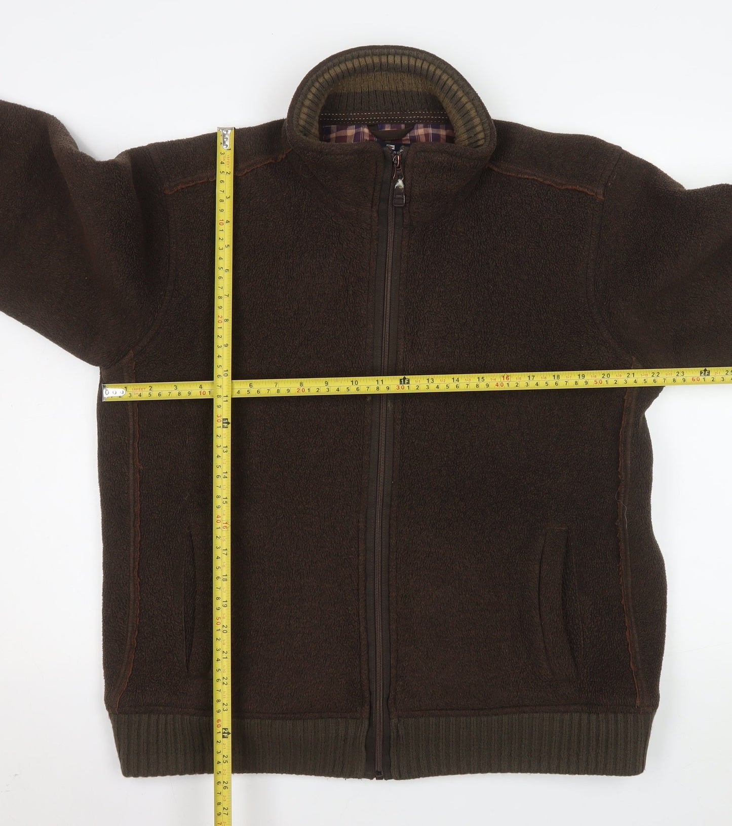 Marks and Spencer Mens Brown Fleece Zip Jacket M Blue Harbour