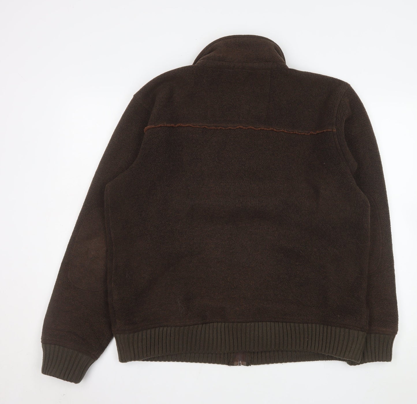 Marks and Spencer Mens Brown Fleece Zip Jacket M Blue Harbour
