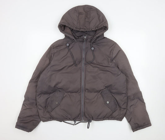 Brave Soul Women Brown Size 14 Hooded Puffer Jacket