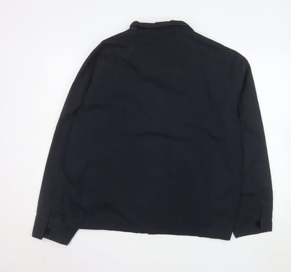 Next Men's Blue M Basic Jacket Stand-Up Collar Lined Zip Casual