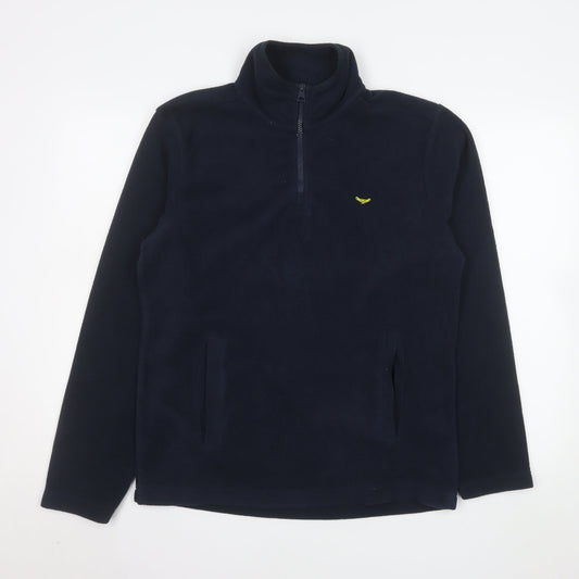 Threadbare Men’s Blue Fleece 1/4 Zip Pullover Sweatshirt Small