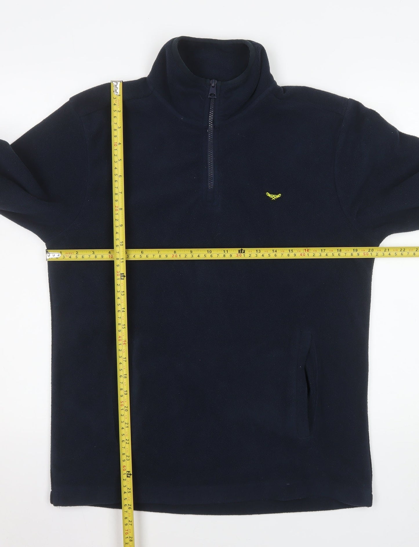 Threadbare Men’s Blue Fleece 1/4 Zip Pullover Sweatshirt Small