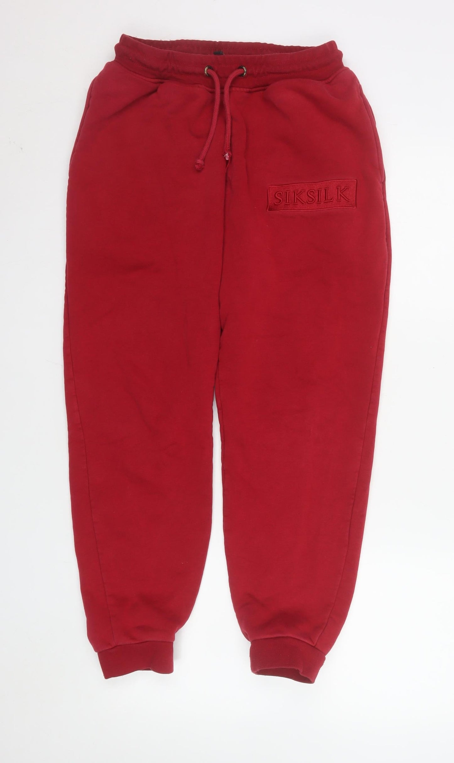 SikSilk Men Red Relaxed Fit Jogger Sweatpants Size M