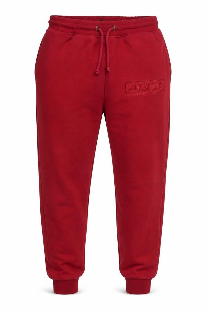 SikSilk Men Red Relaxed Fit Jogger Sweatpants Size M