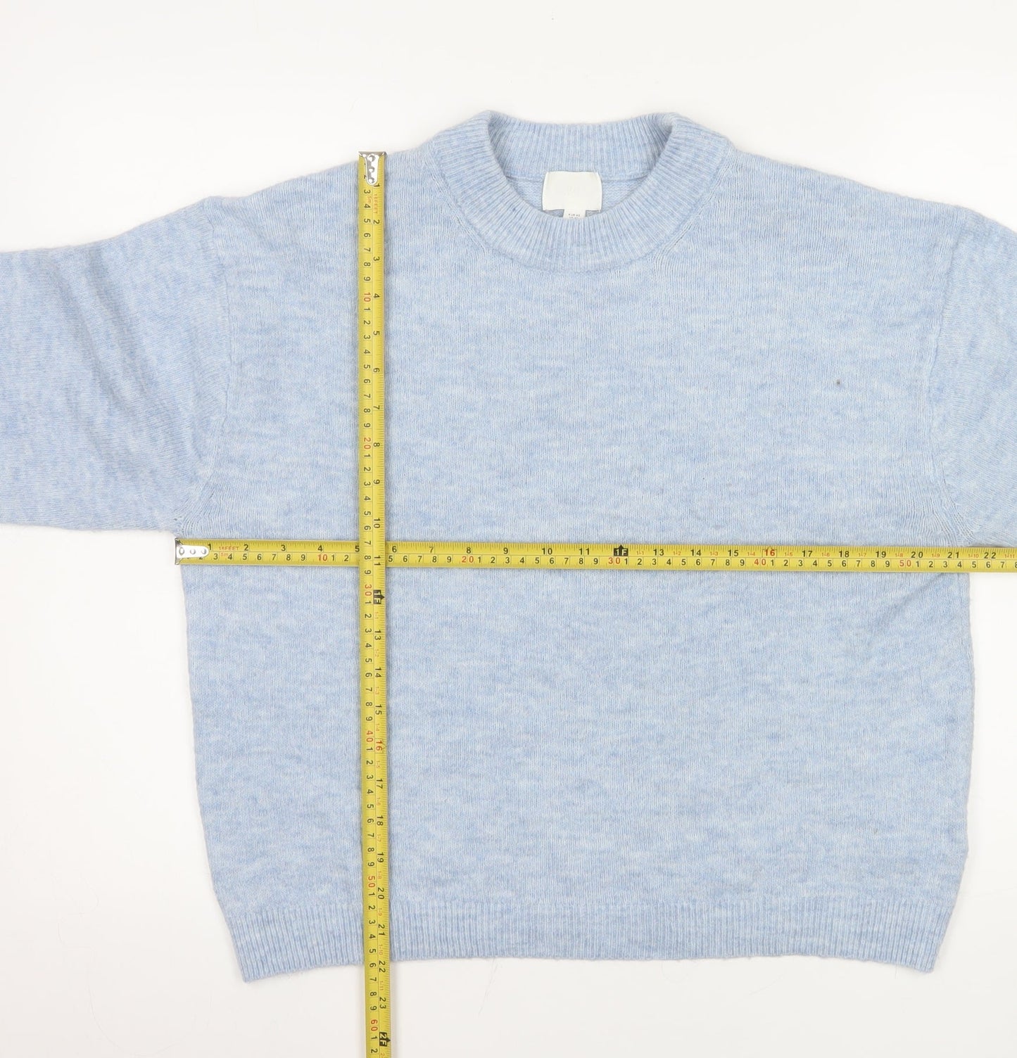 H&M Women Blue Crew Neck Knit Pullover Jumper XS