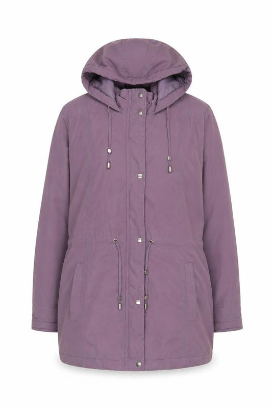 Bonmarché Women Purple Parka Jacket Size 16 Hooded Mid-Length