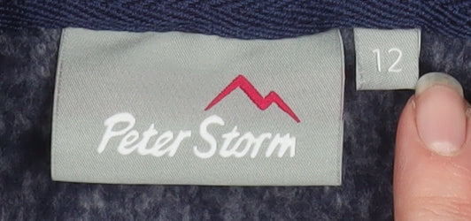 Peter Storm Women Blue Size 12 Pullover Hoodie Fleece Sweatshirt