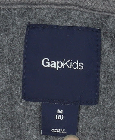 GAP Kids Girls Grey Hooded Fleece Zip Jacket 8-9 Years