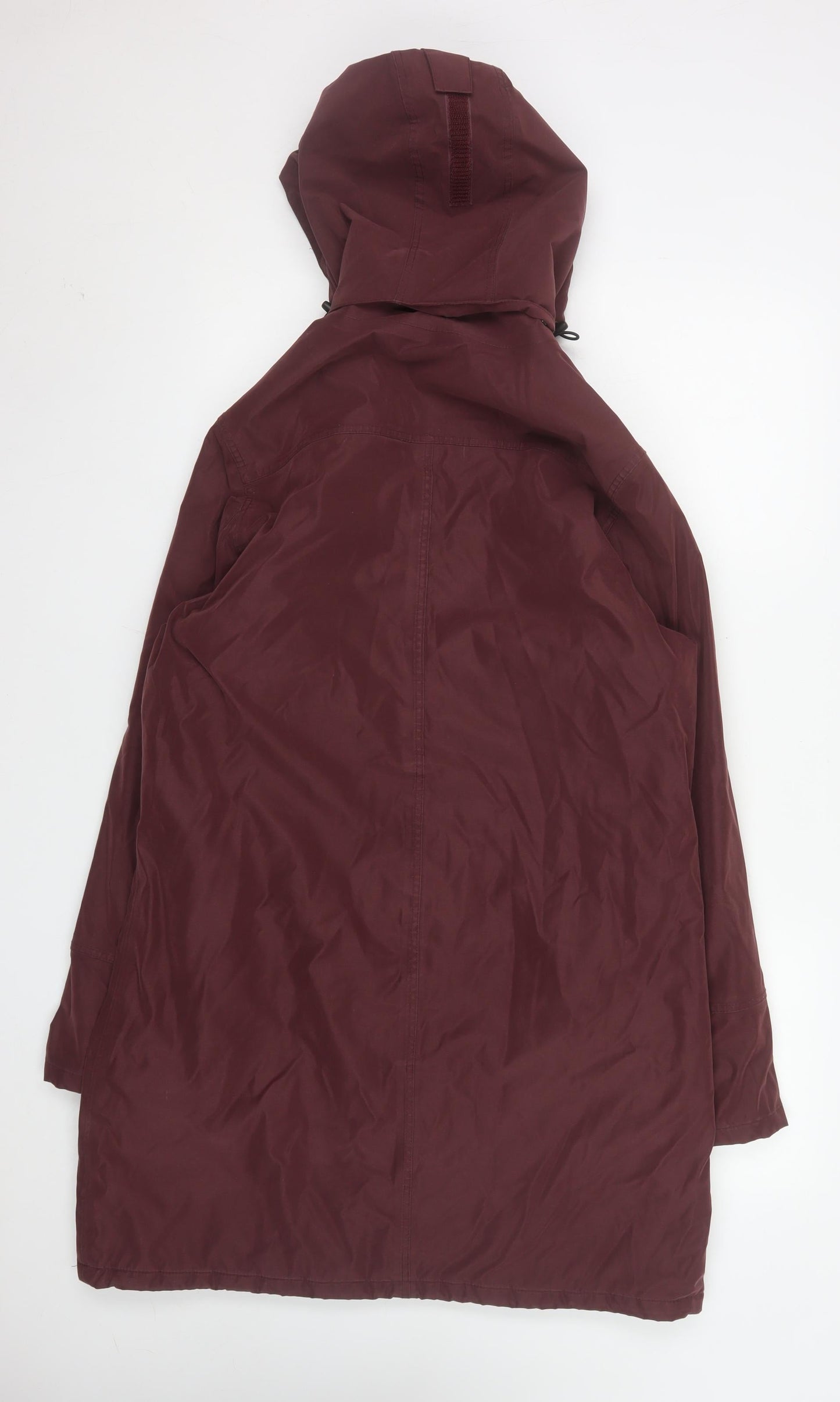 Jack Murphy Womens Brown Waterproof Long Hooded Rain Coat Size 10
