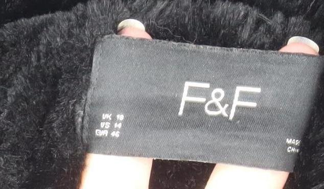 F&F Women’s Black Hooded Long Parka Coat Size 18