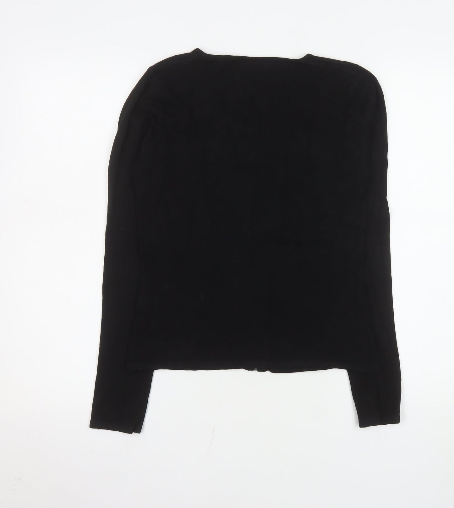 Zephirus Womens Black Beaded Full Zip Knit Jacket L Regular