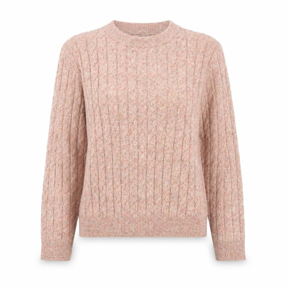 NEXT Womens Pink Cable-Knit Crew Neck Jumper Medium