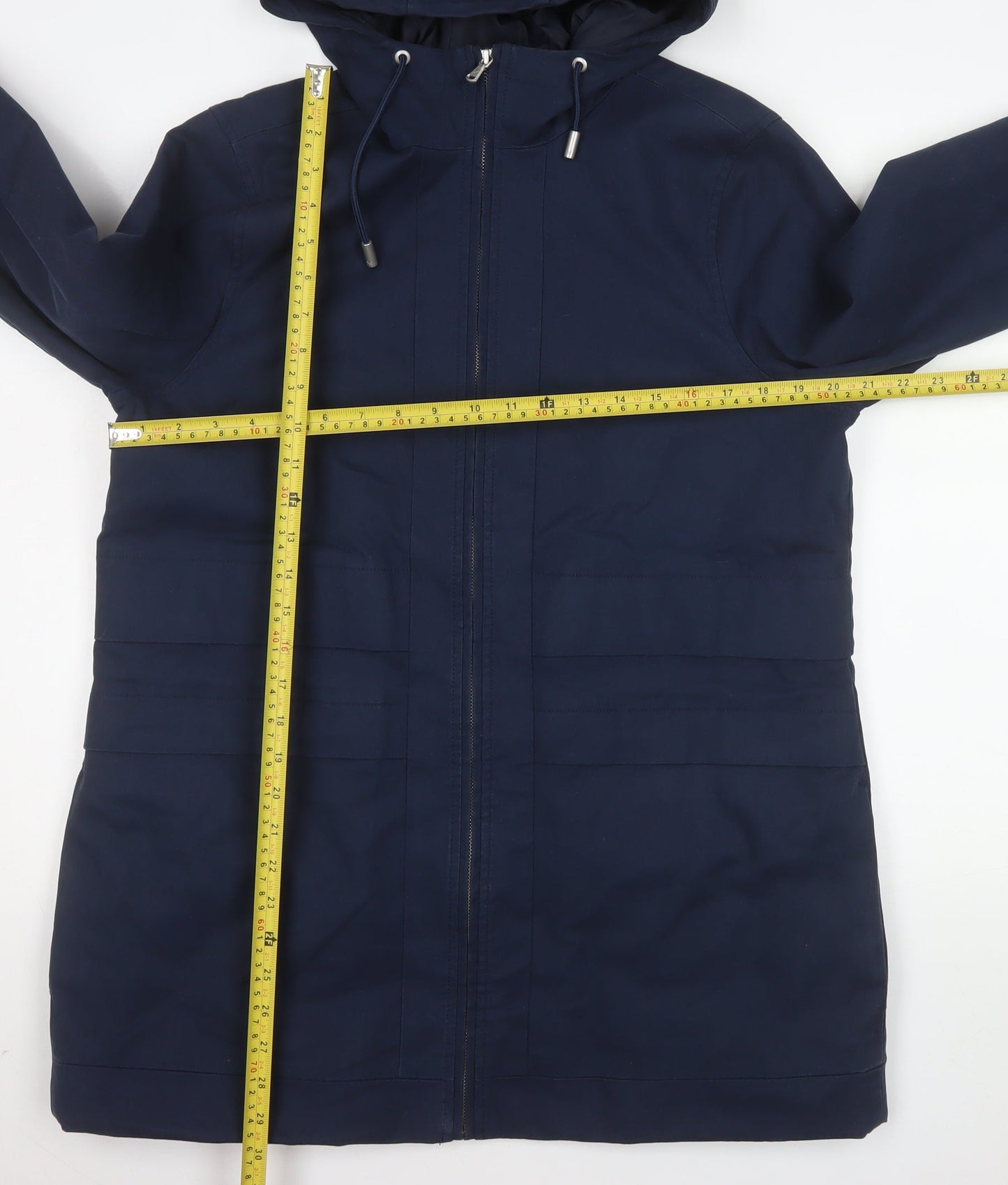 Crew Clothing Company Women's Blue Hooded Parka Coat Size 14