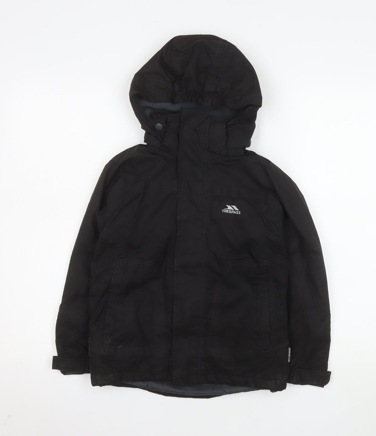 Trespass Boys Black 5-6 Years Hooded Waterproof Parka Jacket