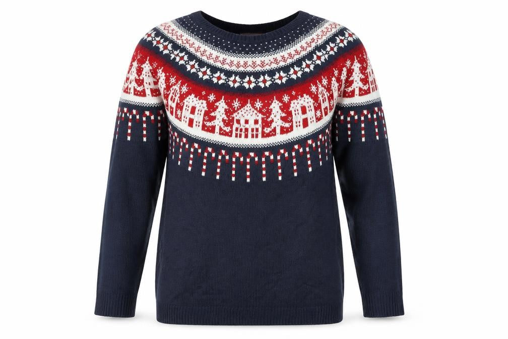 Next Men’s Blue Christmas Fair Isle Wool Blend Jumper Size L