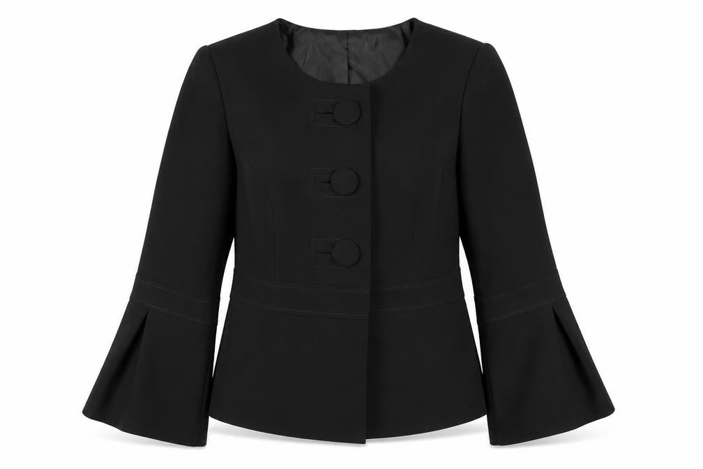 M&Co Women's Black Size 14 Tailored Three-Button Blazer Jacket