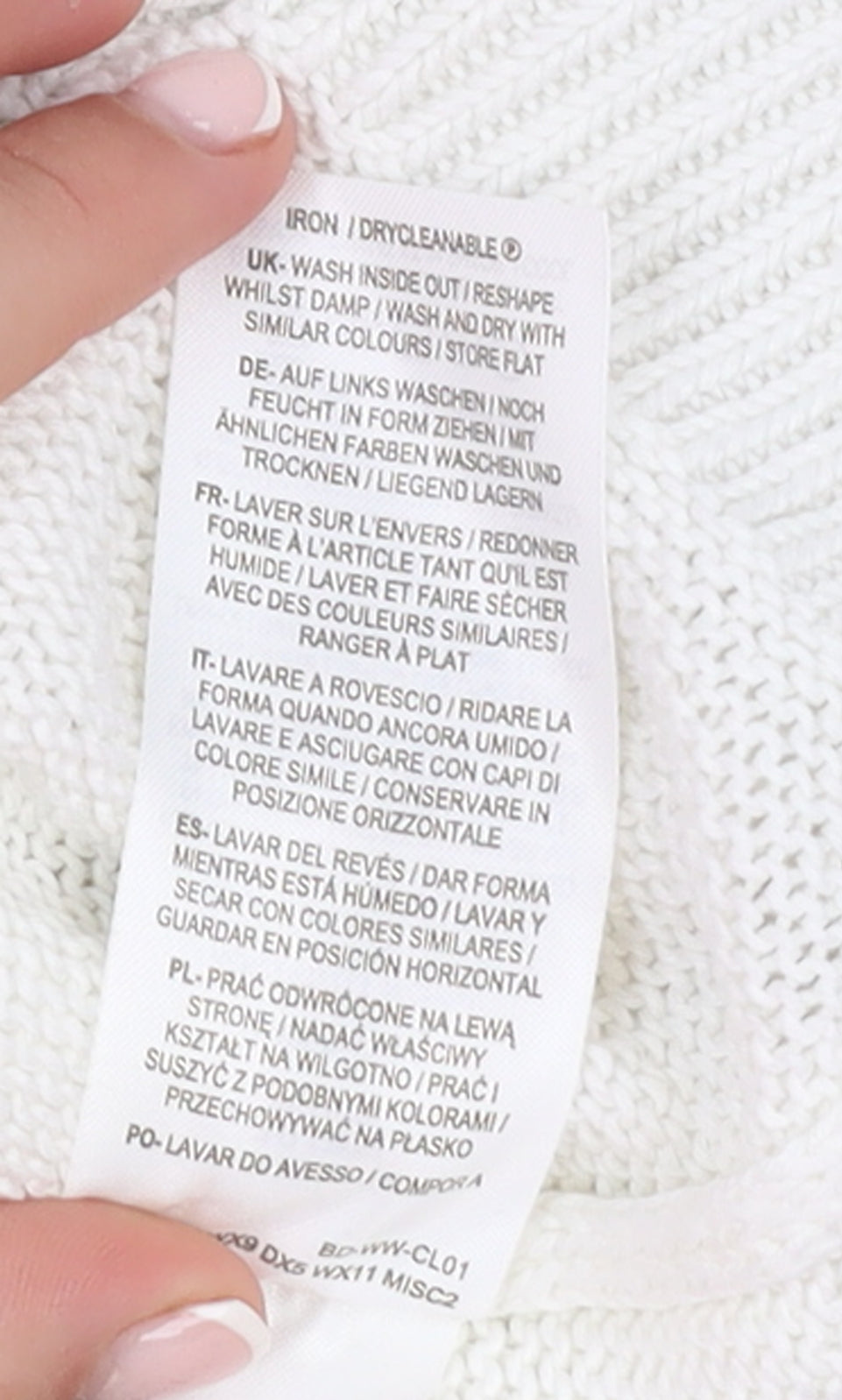 Boden Womens White Rainbow Cuff V-Neck Cotton Jumper UK 10