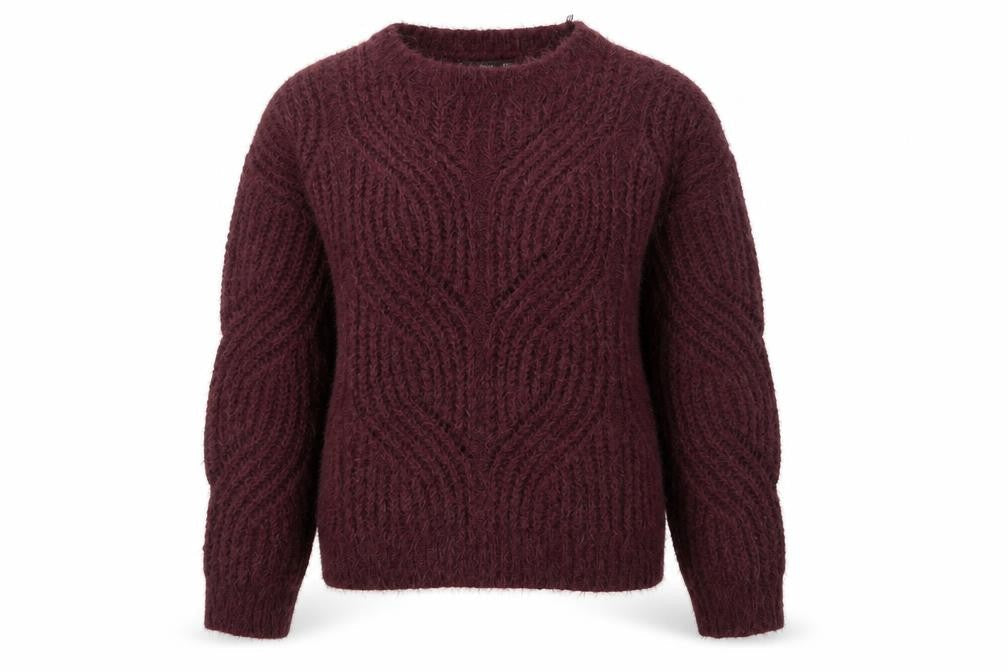 MNG Women’s Purple Chunky-Knit Pullover Jumper Size 8