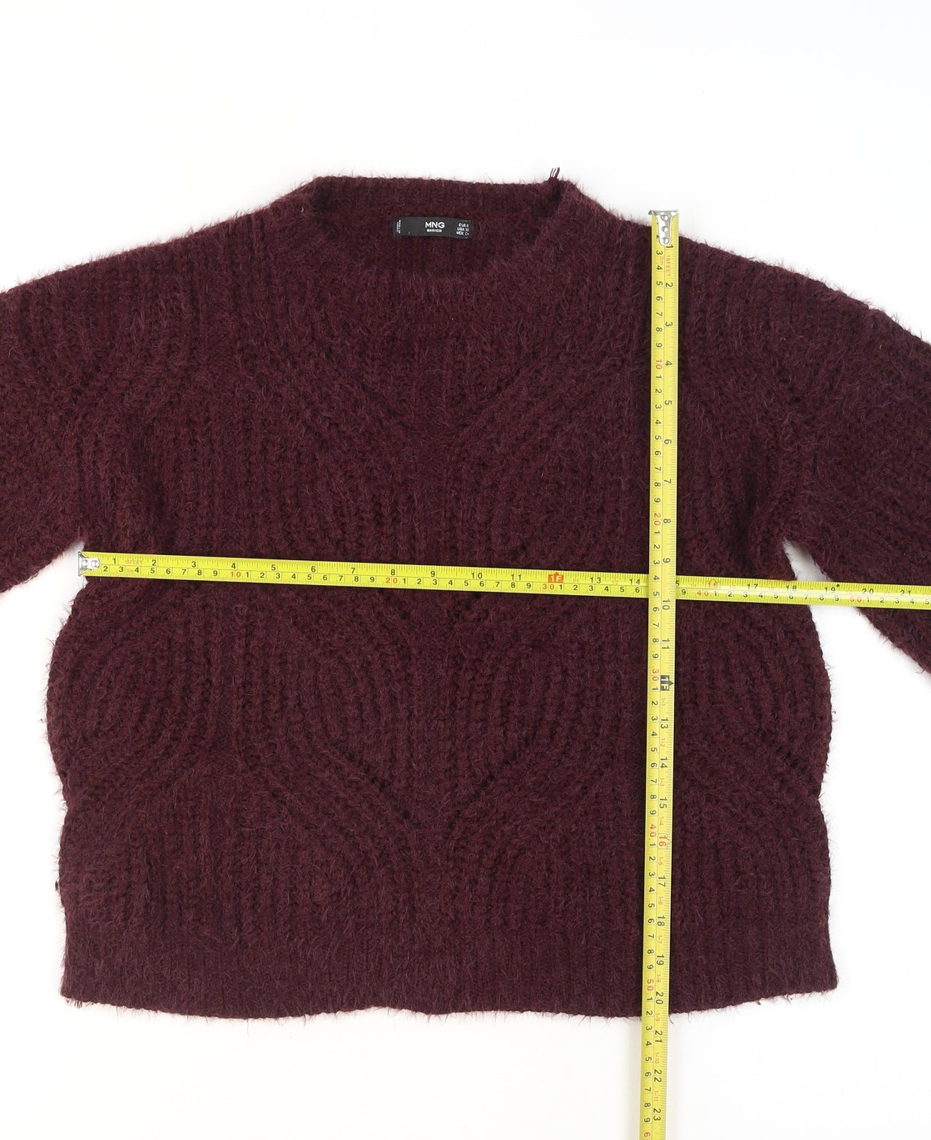 MNG Women’s Purple Chunky-Knit Pullover Jumper Size 8