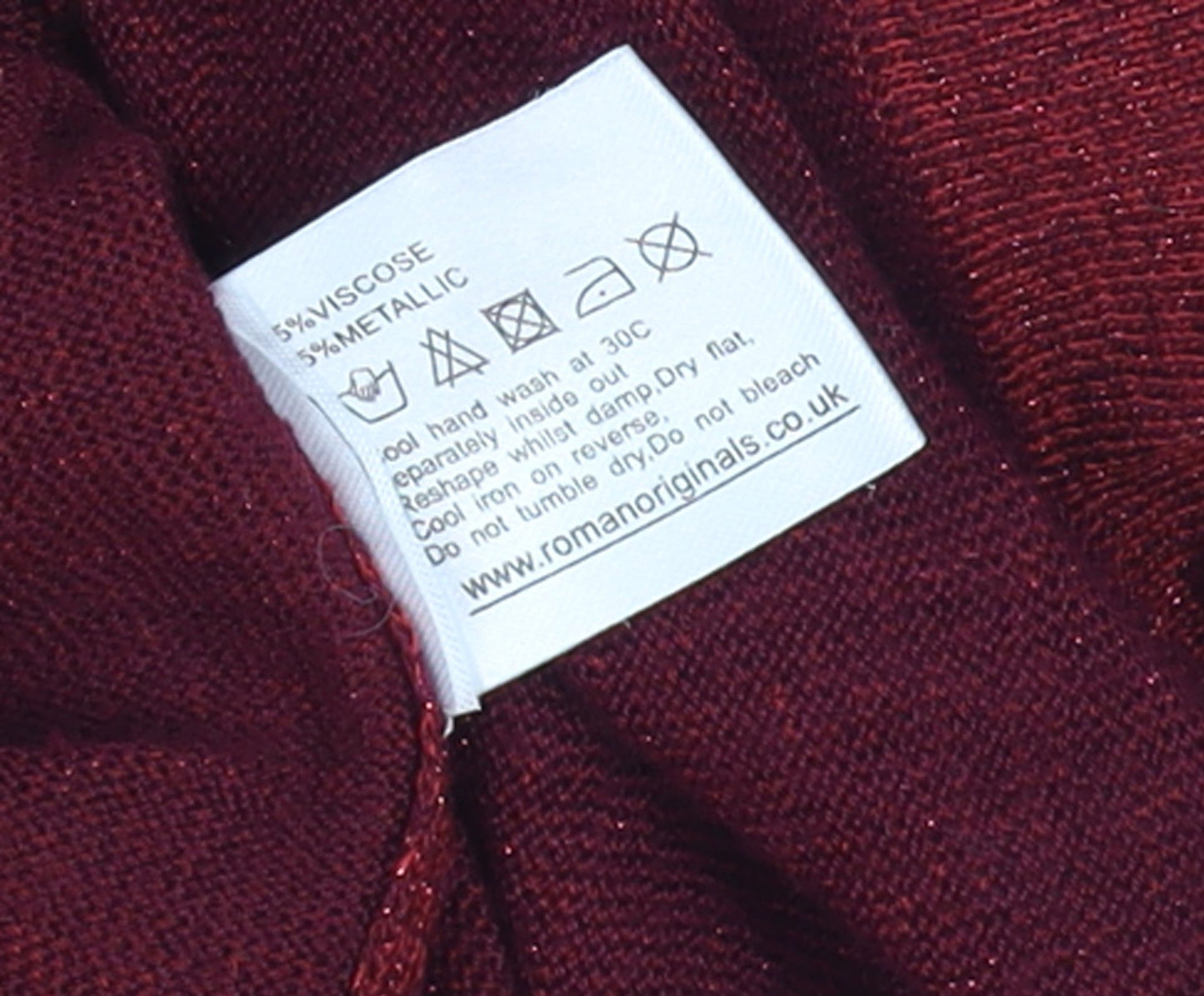 Roman Women Red 14 Pullover Knit Jumper 3/4 Sleeve Relaxed Fit