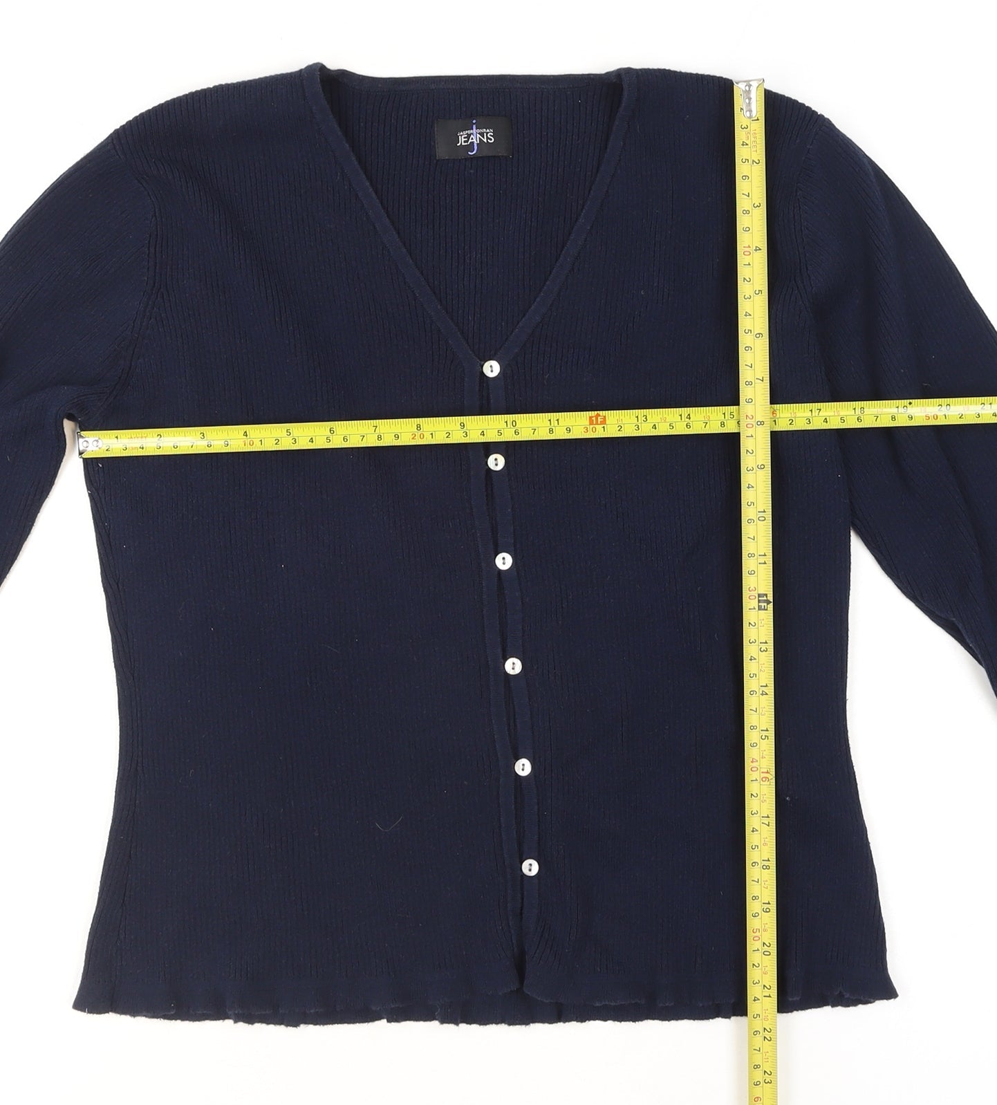 Jasper Conran Jeans Womens Blue V-Neck Cardigan Size L