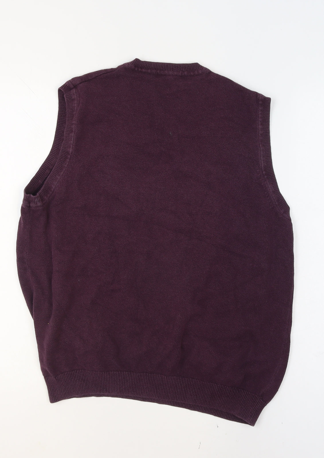 Van Heusen Men’s Purple Argyle Cotton Knit Sleeveless Vest S