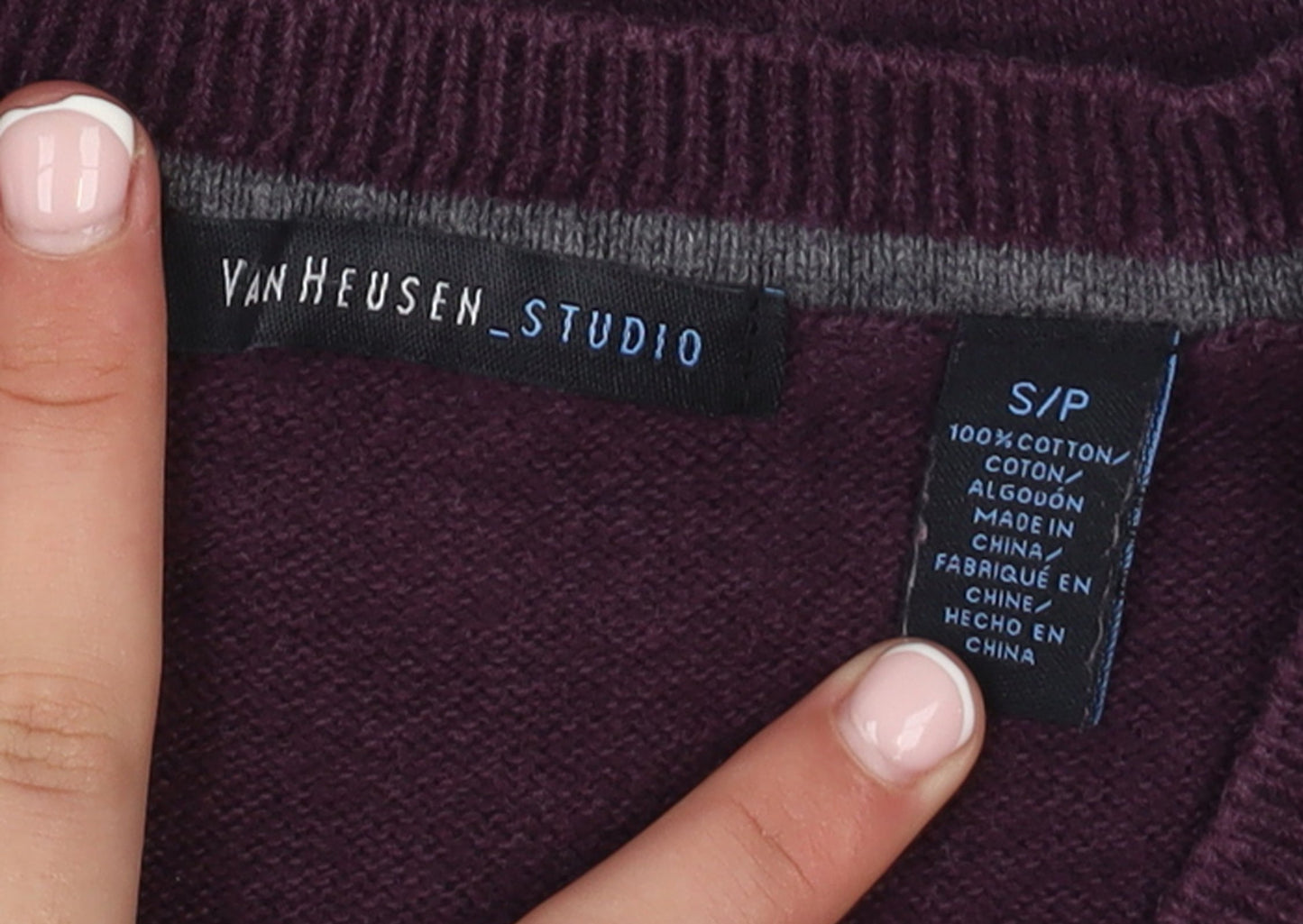 Van Heusen Men’s Purple Argyle Cotton Knit Sleeveless Vest S