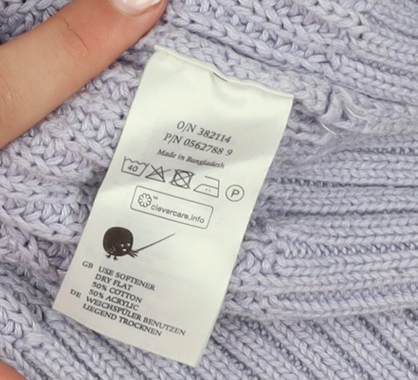 Monki Women Purple Chunky Knit Mock Neck Jumper L