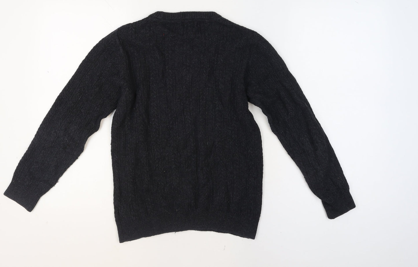 Next Men’s Black Cable-Knit Crew Neck Jumper Size S