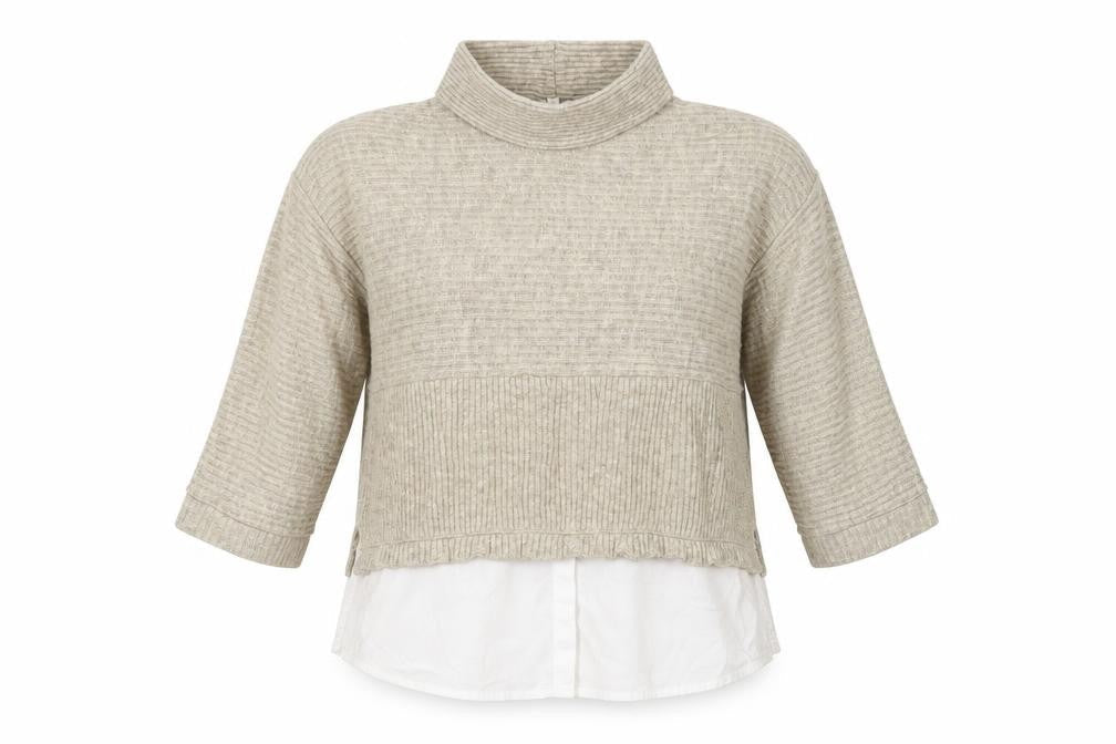 River Island Women Beige High Neck Relaxed Knit Pullover Jumper Size 8
