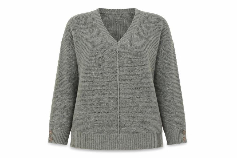 Wallis Women's Green L Chunky-Knit V-Neck Cardigan