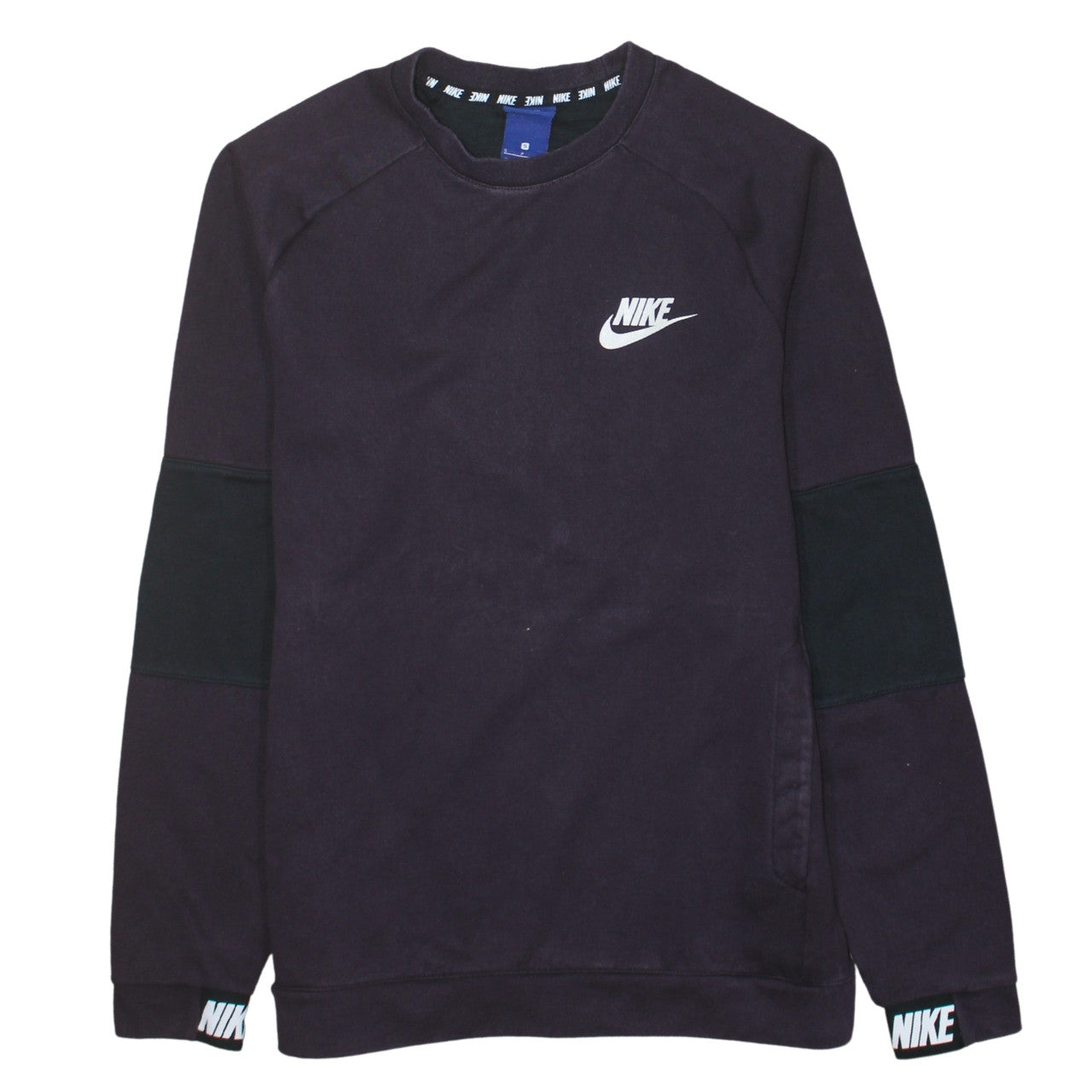 Nike Men's Black Small Pullover Sweatshirt Crew Neck Long Sleeve Logo