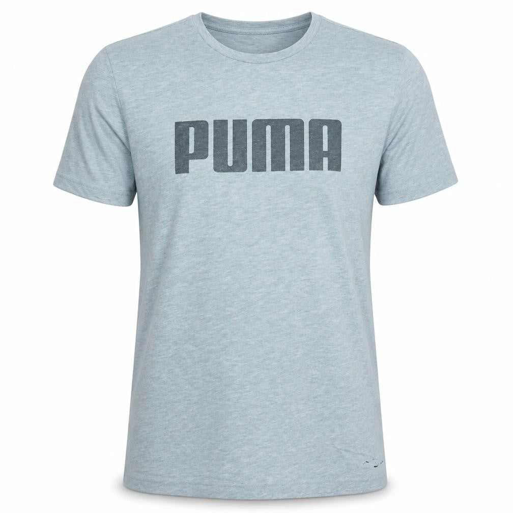Puma Men's Grey Logo Crew Neck Short Sleeve T-Shirt Size L