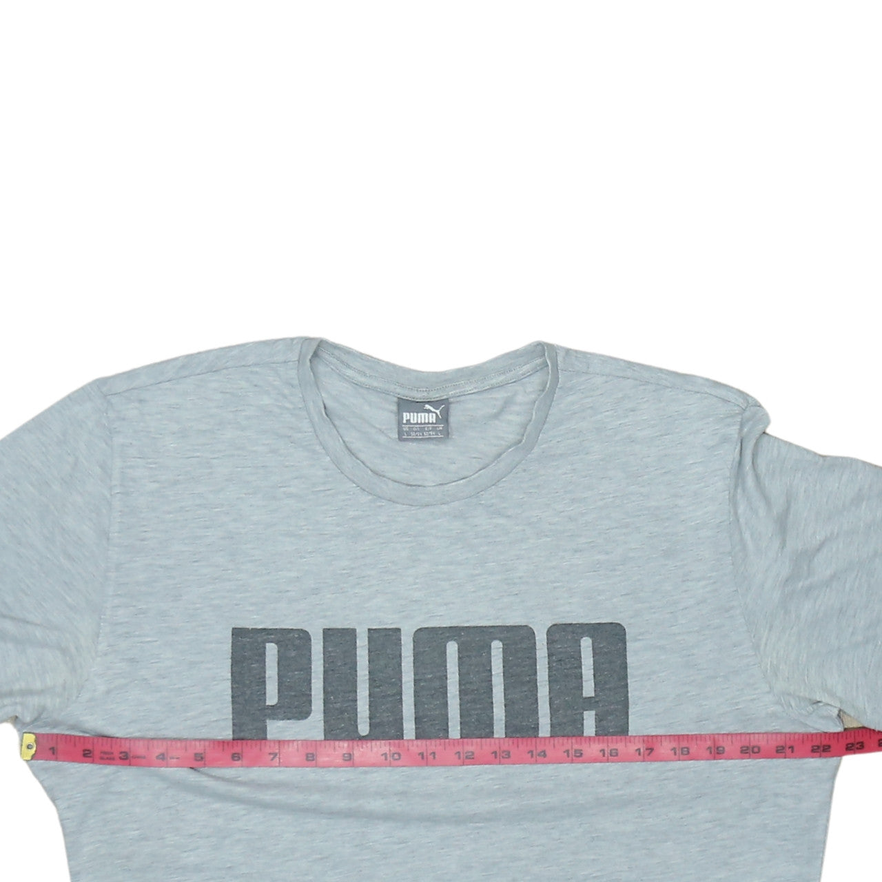 Puma Men's Grey Logo Crew Neck Short Sleeve T-Shirt Size L
