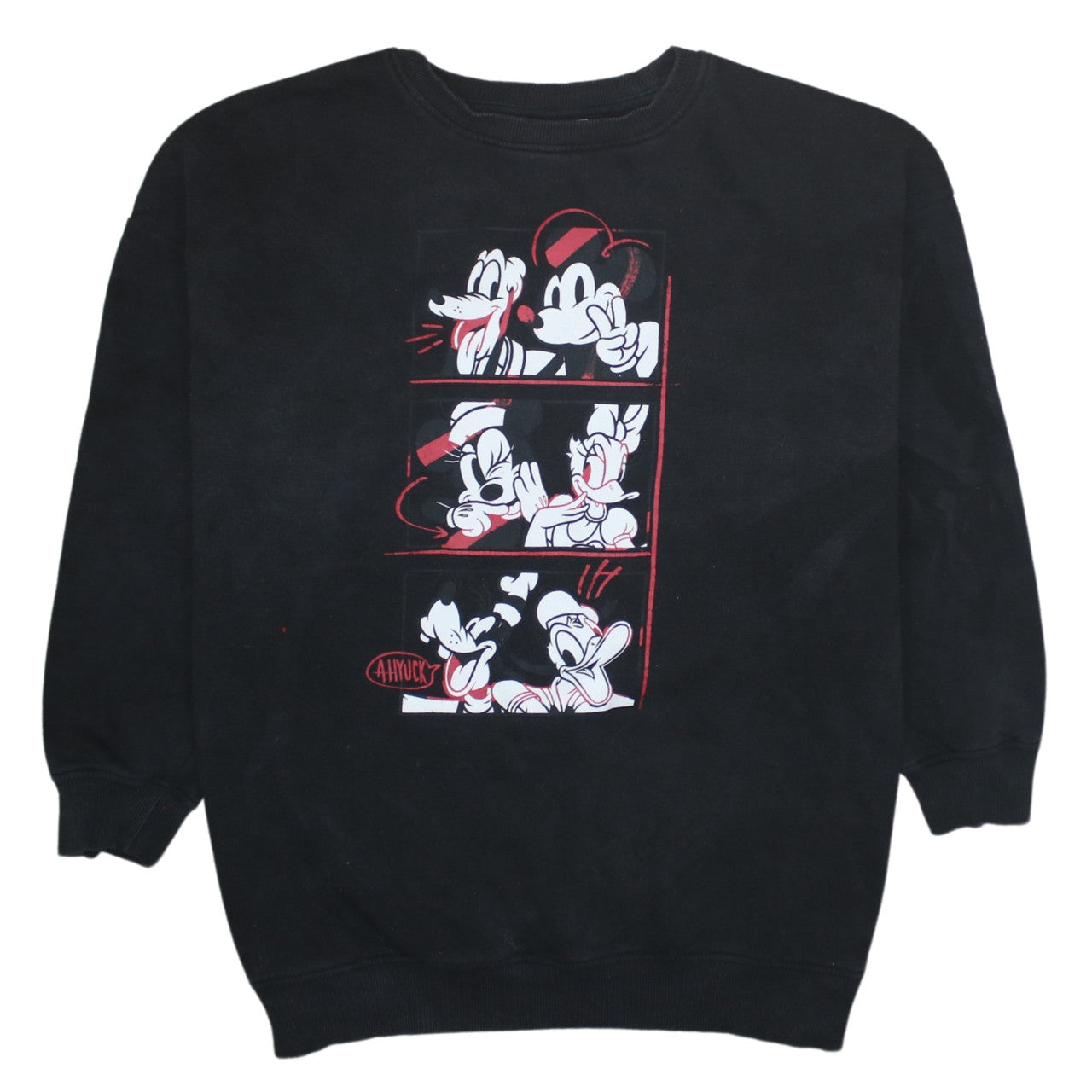 Disney x Primark Cares Black Mickey Mouse Crew Neck Sweatshirt Women M 12/14