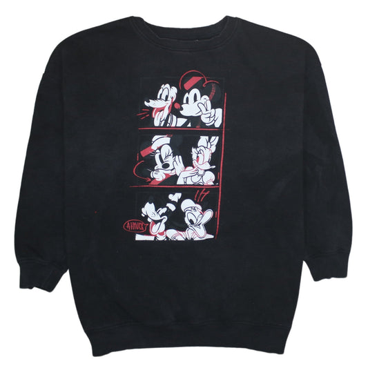 Disney x Primark Cares Black Mickey Mouse Crew Neck Sweatshirt Women M 12/14