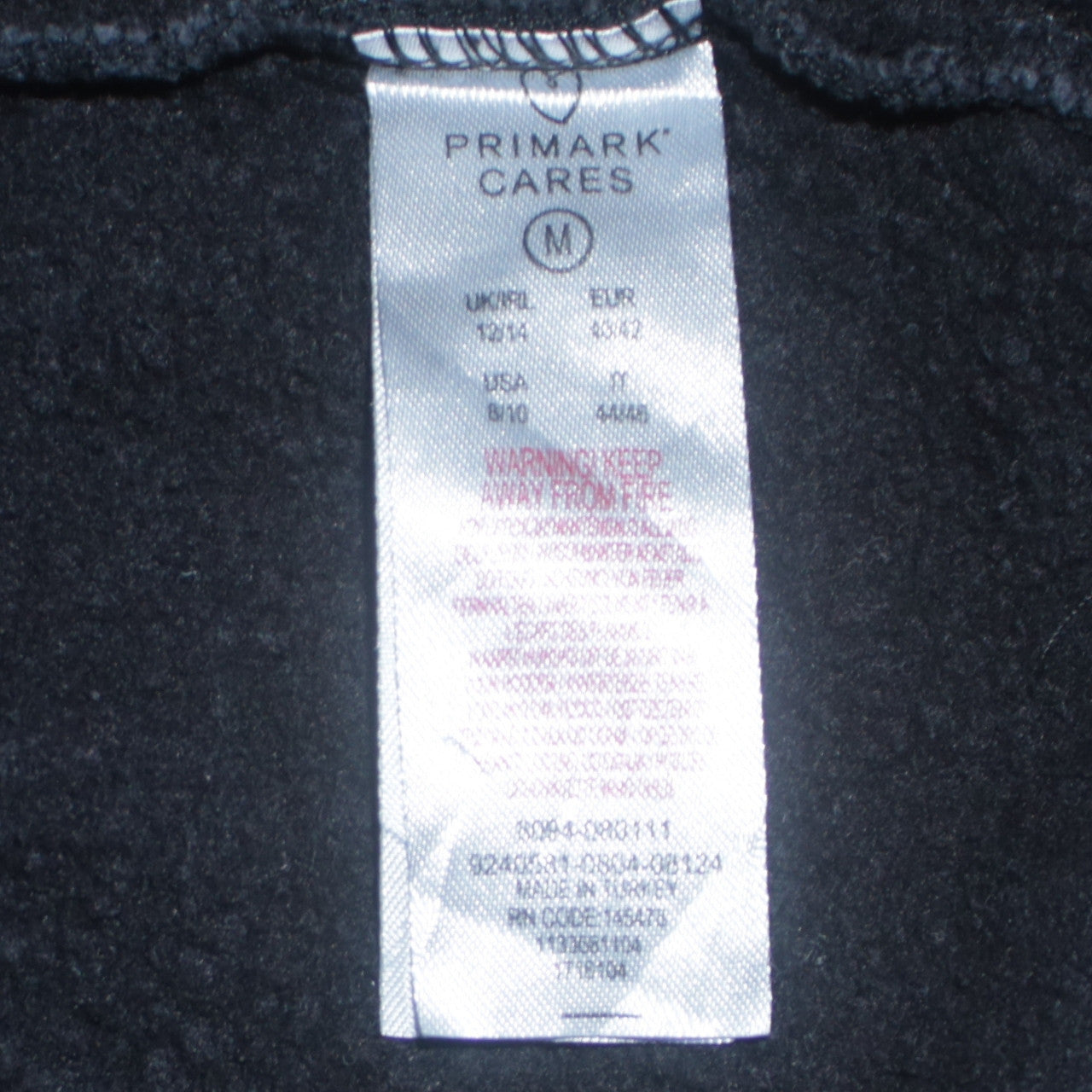 Disney x Primark Cares Black Mickey Mouse Crew Neck Sweatshirt Women M 12/14