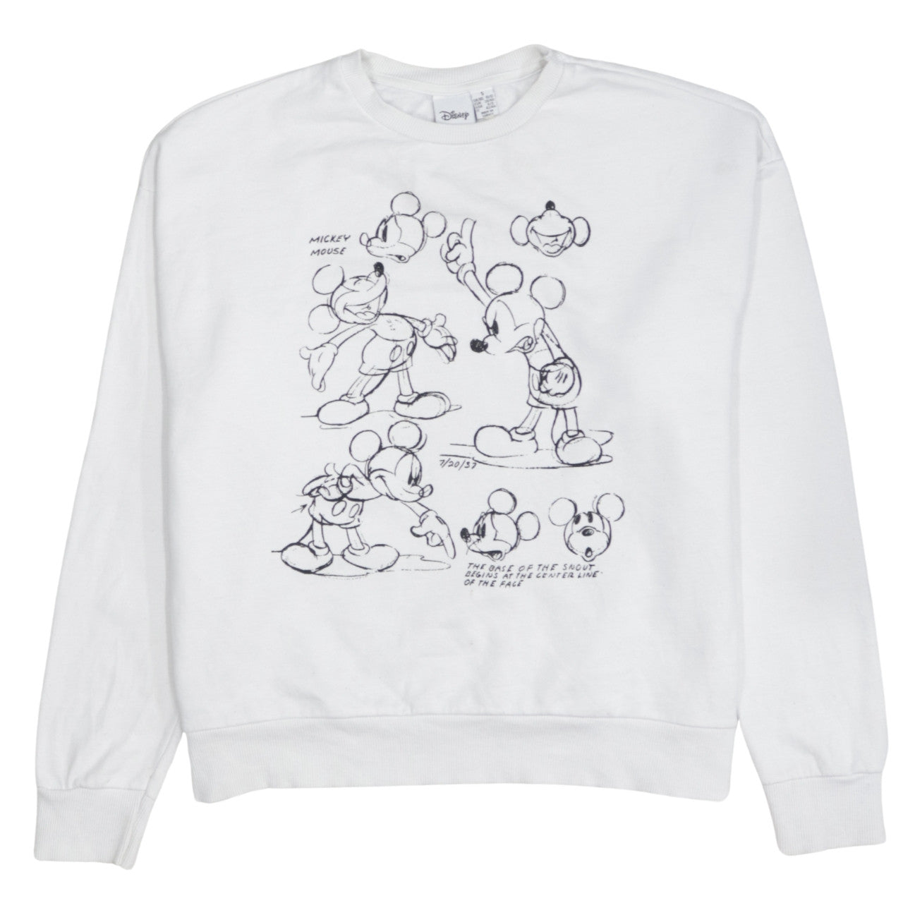 Primark Women White Mickey Mouse Pullover Sweatshirt Size S