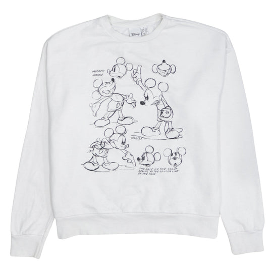 Primark Women White Mickey Mouse Pullover Sweatshirt Size S