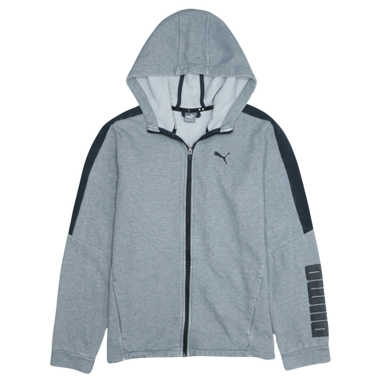 Puma Men's Grey Full Zip Hoodie 2XL Sports Fleece Jacket