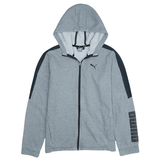 Puma Men's Grey Full Zip Hoodie 2XL Sports Fleece Jacket