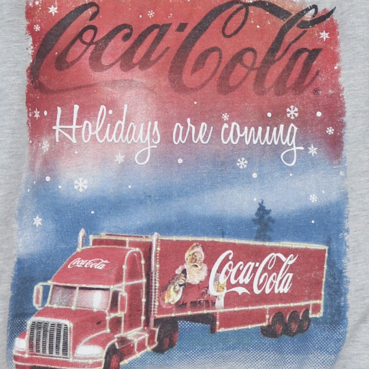 Coca-Cola Mens Grey Christmas Sweatshirt S Pullover Graphic Print