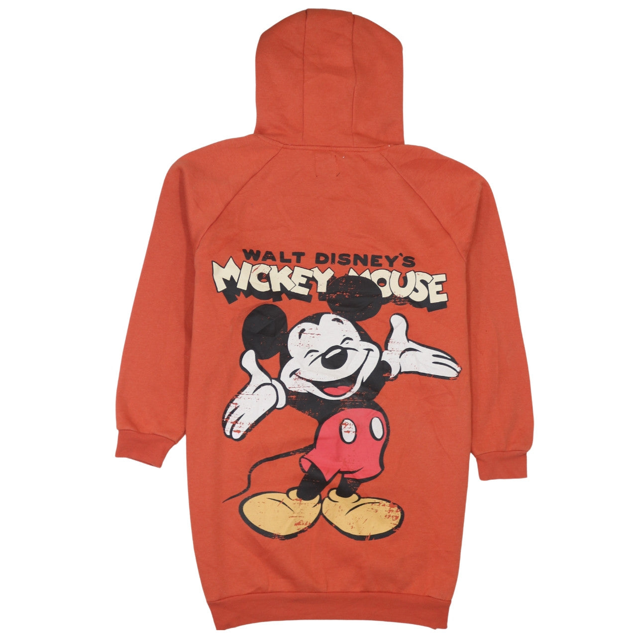 Disney Womens Orange Mickey Mouse Pullover Hoodie Dress XS