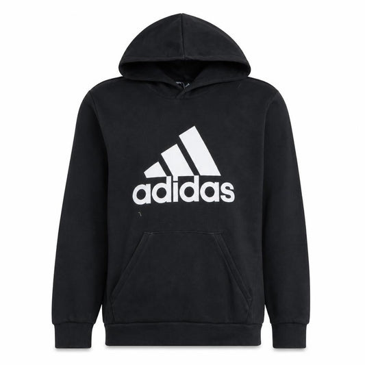 adidas Mens Black Pullover Hoodie Medium Logo Graphic Sportswear