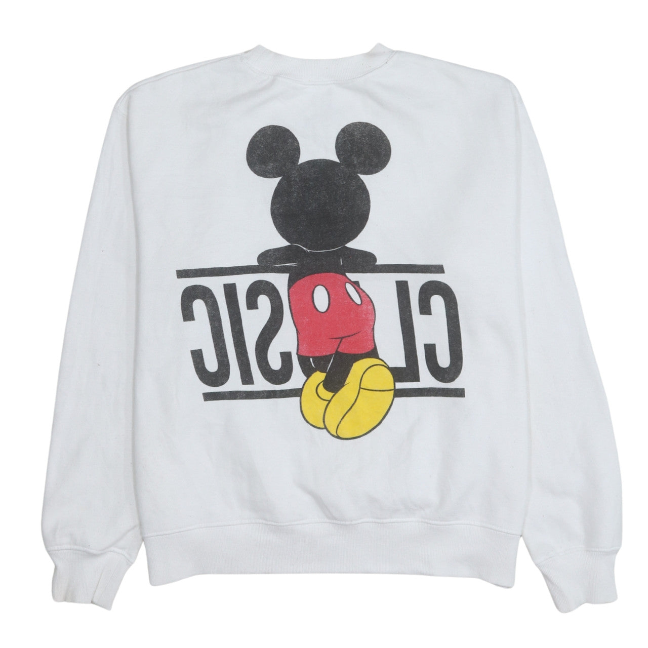 Disney Men's White Mickey Mouse Classic Graphic Sweatshirt M
