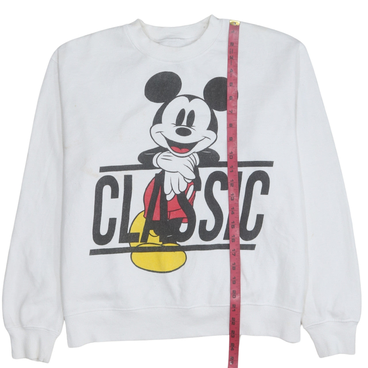 Disney Men's White Mickey Mouse Classic Graphic Sweatshirt M