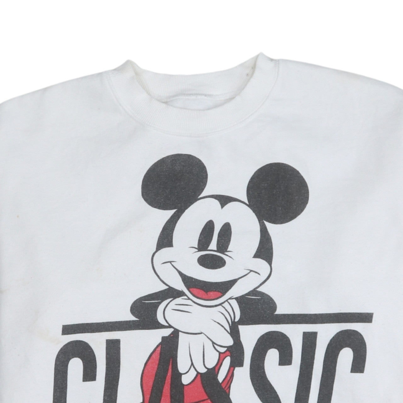 Disney Men's White Mickey Mouse Classic Graphic Sweatshirt M